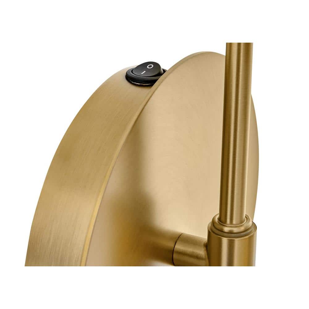 Lou Lacquered Brass and Black Mid-Century Modern Sconce
