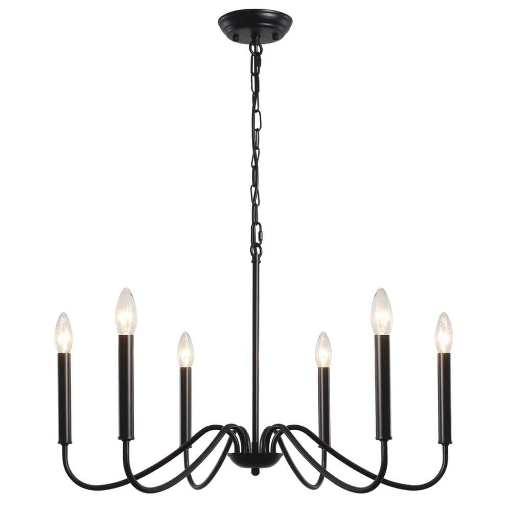 6-Light Black Farmhouse Candlestick Chandelier Minimalist Kitchen Island Hanging Pendant Light price history on PriceWatchPro