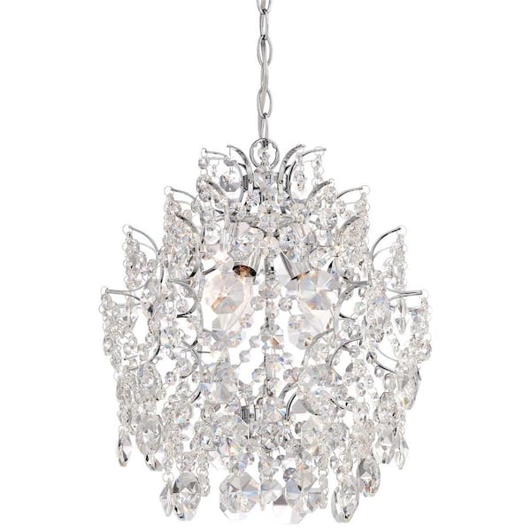 Isabella's Crown Classic 3-Light Chrome Mini Chandelier for Dining Room and Foyer, No Bulbs Included