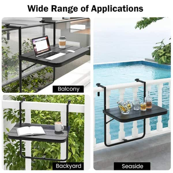 Balcony table folding 2024 rail mount