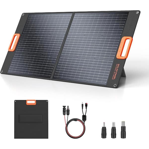 100W Portable Foldable Solar Panel Charger for Power Station Generator with High-Efficiency Cells for Outdoor Camping RV