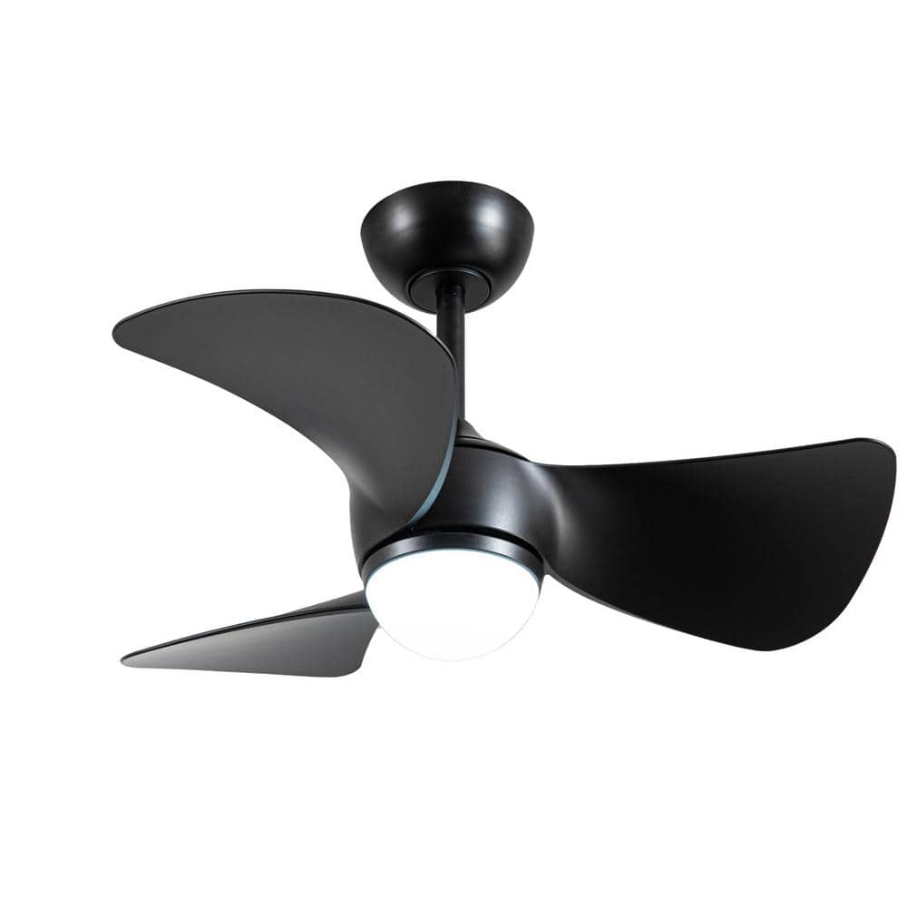 Warehouse of Tiffany Orla 29.9 in. 1-Light Indoor Black Finish Ceiling Fan with Light Kit