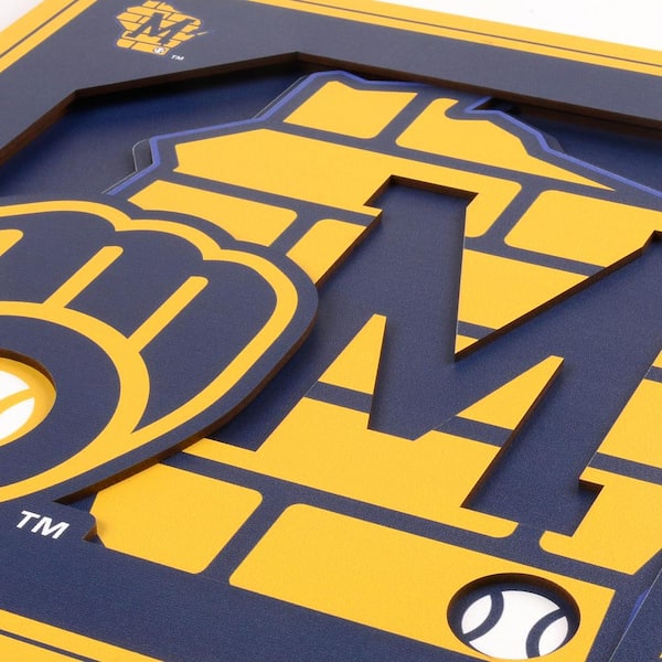 MLB Milwaukee Brewers 3D Logo Series Wall Art - 12x12