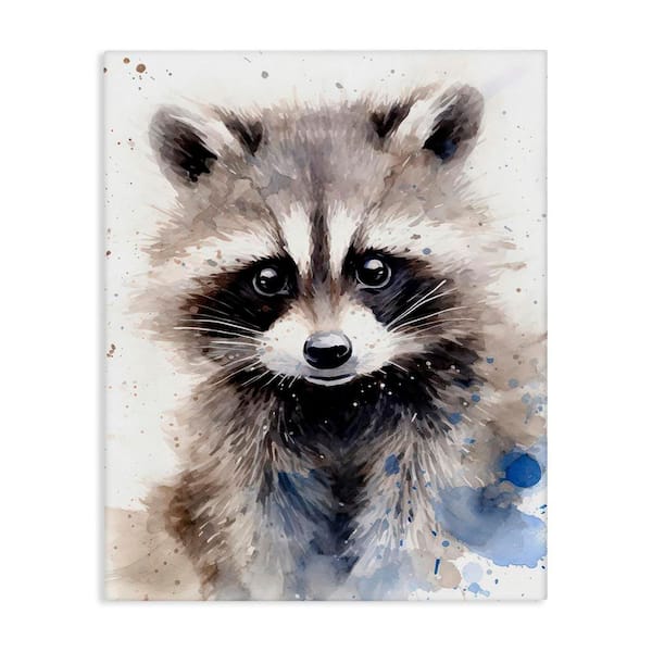 Stupell Industries Woodland Nursery Raccoon by Franklyn Gregory Unframed Animal Graphic Art Print 20 in. x 16 in.