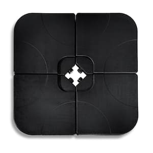 33 lbs. Resin Cantilever Water Weight Patio Umbrella Base in Black for Offset Patio Umbrellas (4 Piece Set)