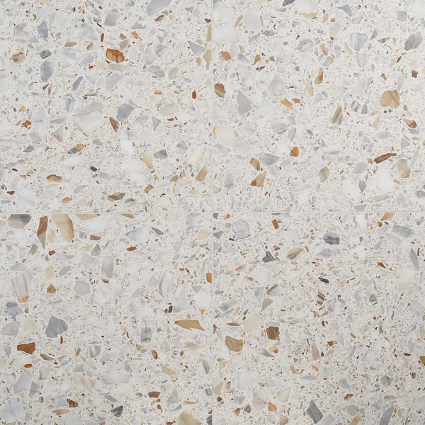 Ivy Hill Tile Terra Italia Calacatta 23.62 in. x 23.62 in. Honed Marble Terrazzo Floor and Wall Tile (3.87 sq. ft./Each)