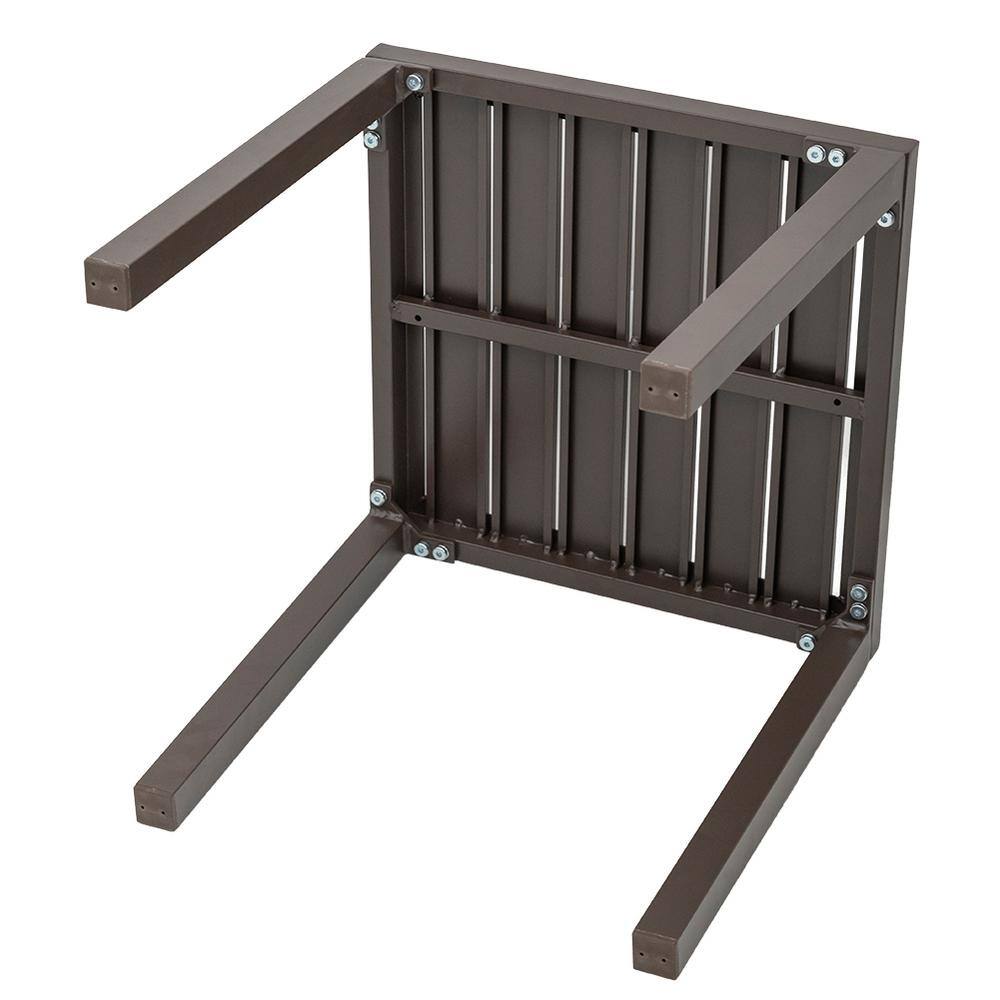 Ergonomic Outdoor Aluminum Lounge Set with Adjustable Chairs & Side Table - Brown