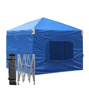 12 ft. x 12 ft. Pop Up Canopy Tent with Removable Sidewall,with Roller Bag-Blue