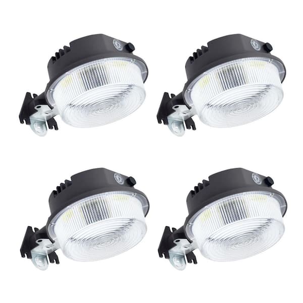KOAOEIRS 4 Pack, 150-Watt Equivalence 4000-Lumens 120° Area Lights Bronze Dusk to Dawn Outdoor Integrated LED Flood Light-5000K