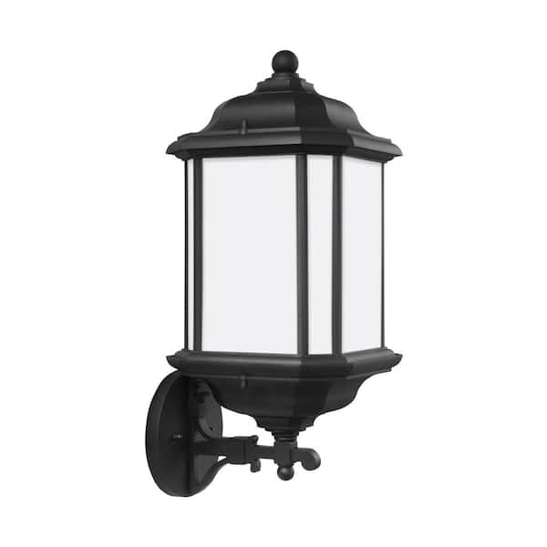 Generation Lighting Kent 1-Light Black Outdoor 19.25 in. Wall Lantern Sconce