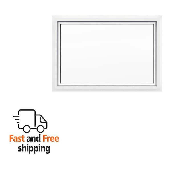 V-4500 36 in. x 24 in. White Vinyl Nailfin Picture Window with Low E, Argon, and No Grids