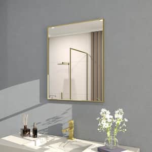 Sight 24 in. W. x 30 in. H Rectangular Framed Wall Bathroom Vanity Mirror in Brushed Gold