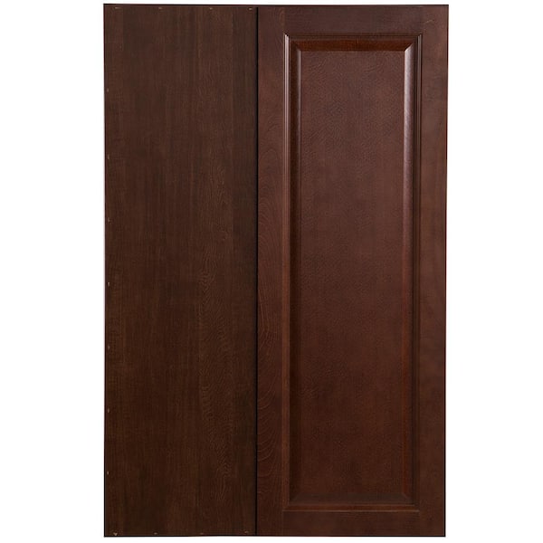 Hampton Bay Benton Assembled 27x42x12.6 in. Blind Wall Corner Cabinet in Amber