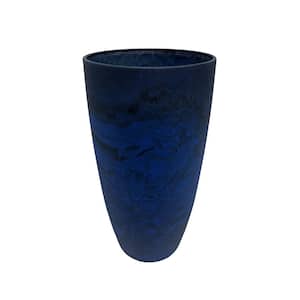 Acerra 11.5 in. x 20 in. H, Curved Vase Plastic Planter, Blue