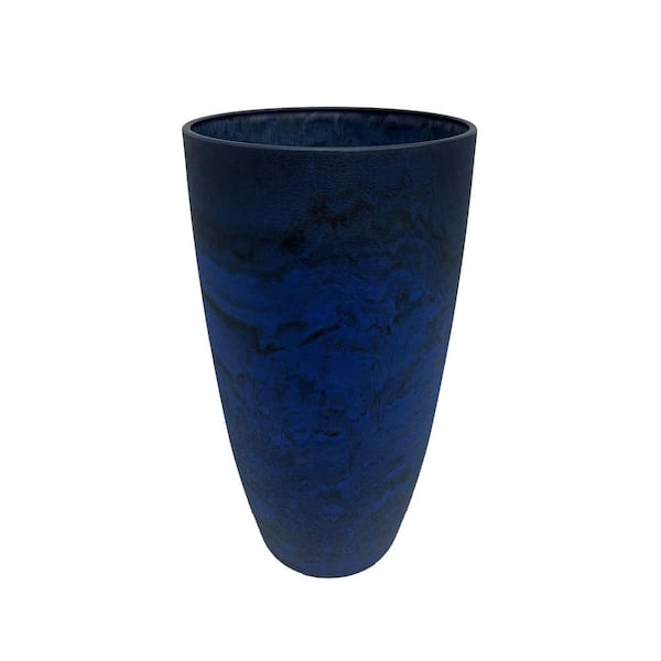Algreen Acerra 11.5 in. x 20 in. H, Curved Vase Plastic Planter, Blue