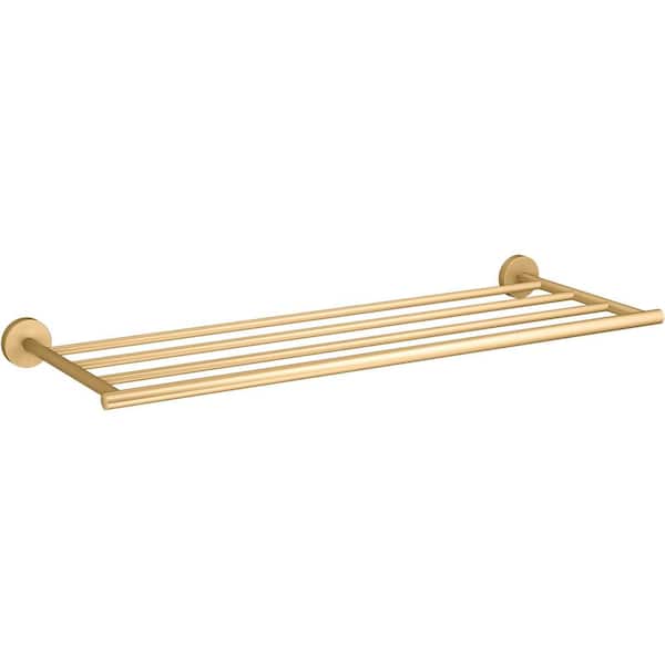 KOHLER Elate Hotelier Towel Rack in Vibrant Brushed Moderne Brass