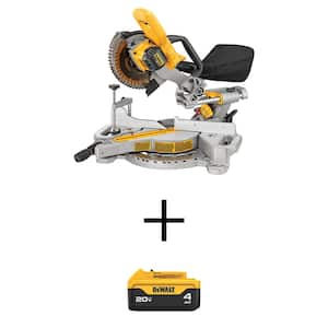 20V MAX Cordless 7-1/4 in. Sliding Miter Saw and (1) 20V MAX Premium Lithium-Ion 4.0Ah Battery
