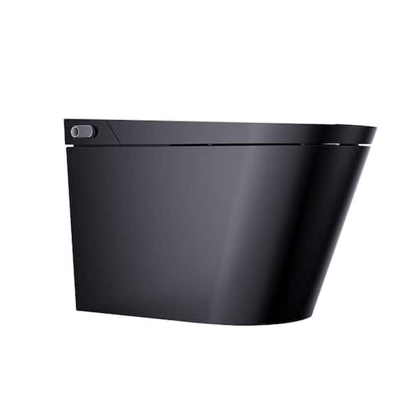 Elongated Smart Toilet Bidet 1.32 GPF in Black with Auto Open, Auto Close, Auto Flush, Heated Seat and Remote