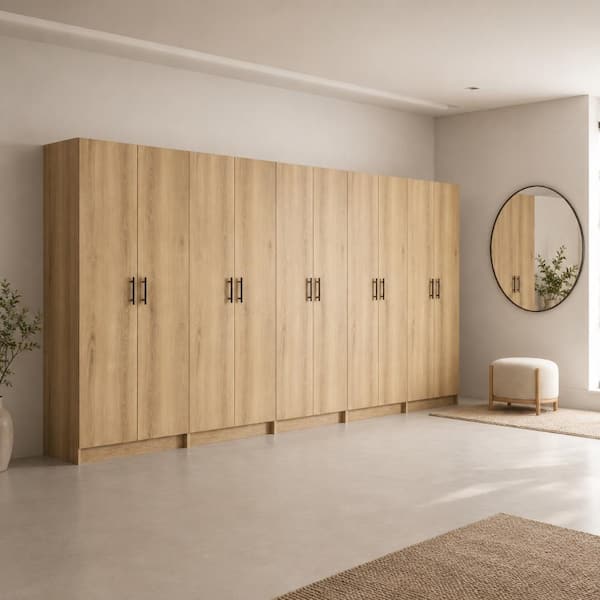 Klair Living Modex Oak Multi-Purpose Utility Storage Cabinet (5