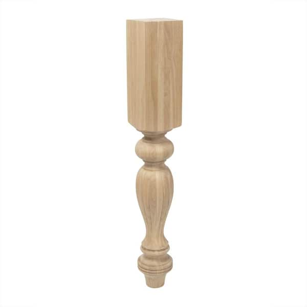 American Pro Decor 35-1/4 in. x 5 in. Unfinished Solid Hardwood French Kitchen Island Leg