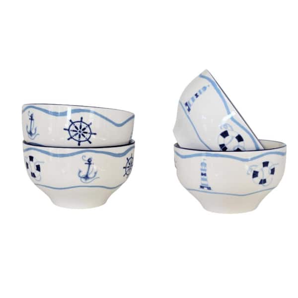 Euro Ceramica Ahoy 4-Piece Cereal Bowl Set