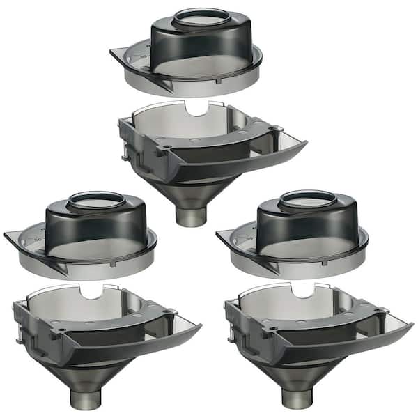 Wudkey 3-Pack Gray Polypropylene Baby Formula Dispenser Replacement Funnel with Cover for Baby Brezza