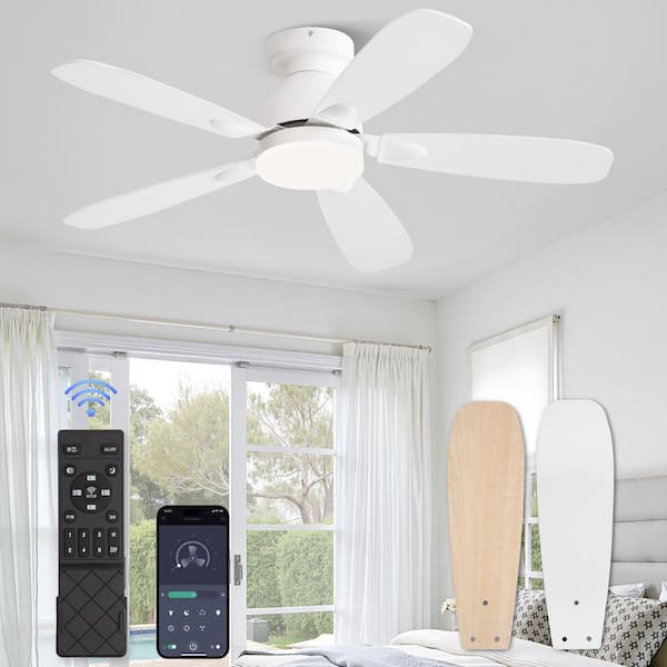 Hampton Bay Littleton 42 in. LED Indoor White Ceiling Fan with