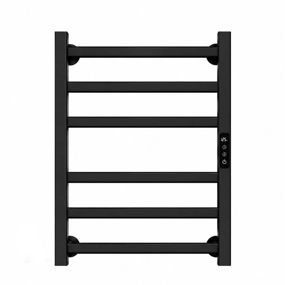 6-Bar Wall-Mounted Wi-Fi Plug-in Hardwired Smart Electric Towel Warmer with LED Touch Screen Matte Black price history on PriceWatchPro