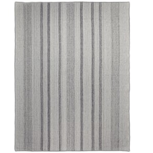 Hodges Ivory Grey 8 ft. x 10 ft. Rectangle Solid Pattern Polyester Wool Runner Rug
