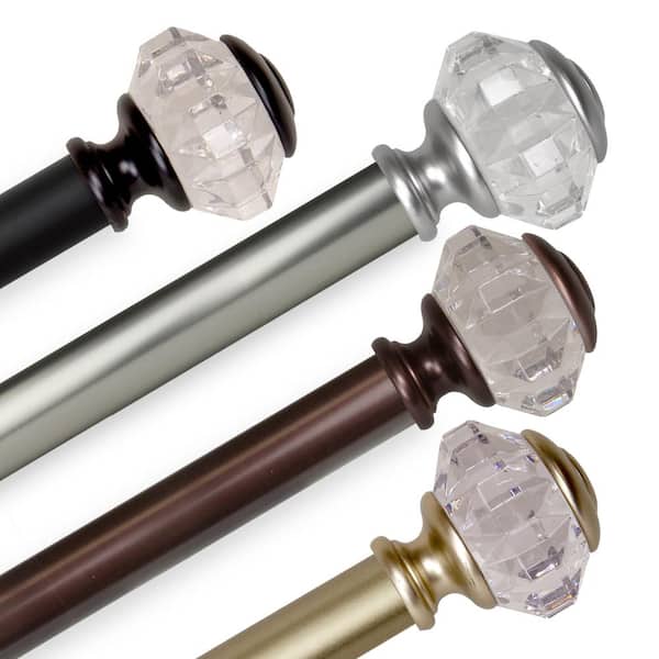 EMOH 1 Inch Dia 160-240" Adjustable Chaste Single Curtain Rod in Bronze