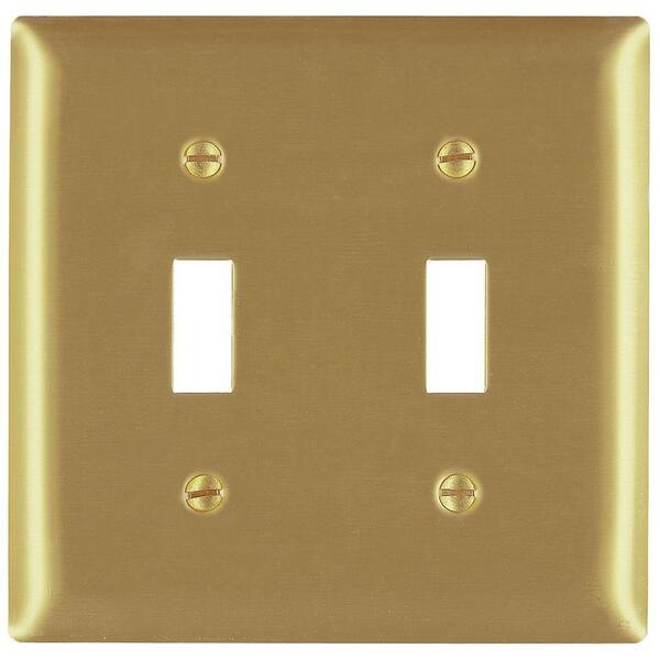 Legrand Pass & Seymour 2 Gang 2 Toggle Wall Plate, Polished Brass (1-Pack)