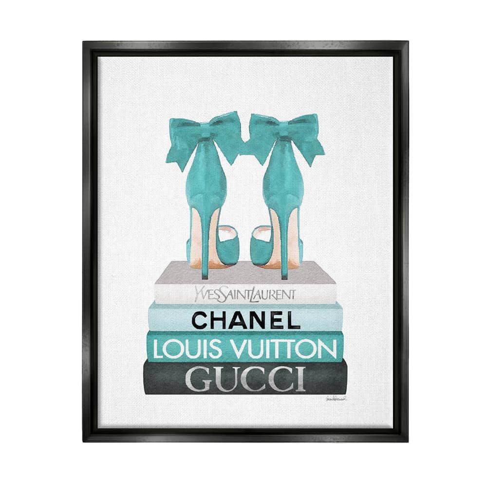 The Stupell Home Decor Collection Turquoise Bow Heels on Books Women's  Fashion by Amanda Greenwood Floater Frame Culture Wall Art Print 17 in. x  21 in. ab-566_ffb_16x20 - The Home Depot