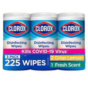 75-Count Crisp Lemon and Fresh Scent Bleach Free Disinfecting Cleaning Wipes (3-Pack)
