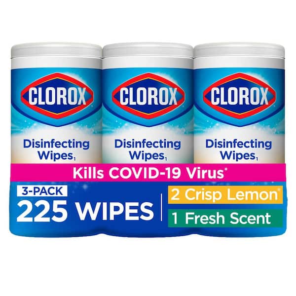Clorox 75-Count Crisp Lemon and Fresh Scent Bleach Free Disinfecting Cleaning Wipes (3-Pack)