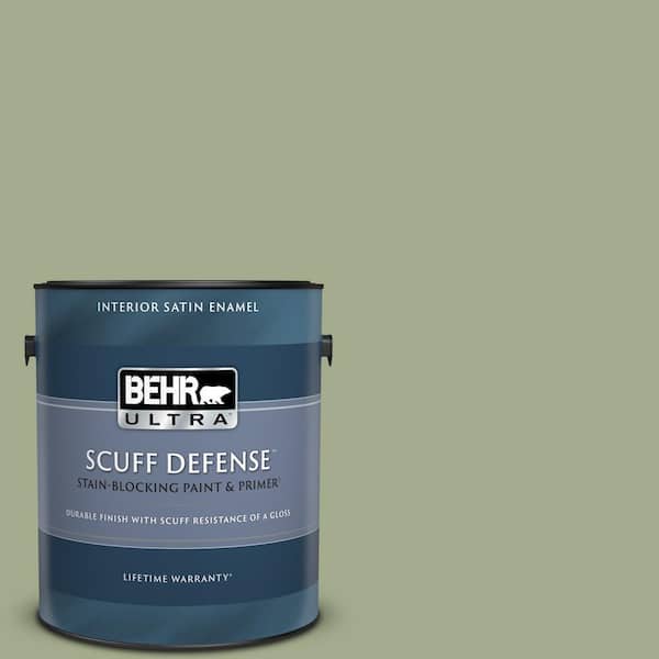 BEHR ULTRA 1 gal. #PMD-36 Mountain Sage Extra Durable Satin Enamel Interior Paint & Primer