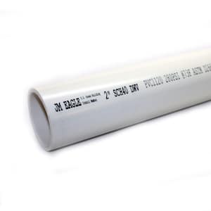 2 in. x 10 ft. White PVC Schedule 40 DWV Plain End Pipe