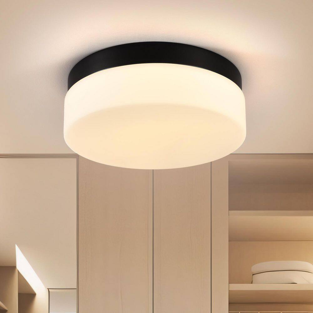 12 in. Black lntegrated LED Fixtures Flush Mount Ceiling Light, 24W Recessed Ceiling Lamp, Energy Saving, 3-Color Modes price history on PriceWatchPro