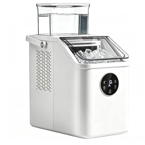 7.7 in. 26 lbs. Countertop or Freestanding Portable Ice Maker Half Size Cube Ice in White