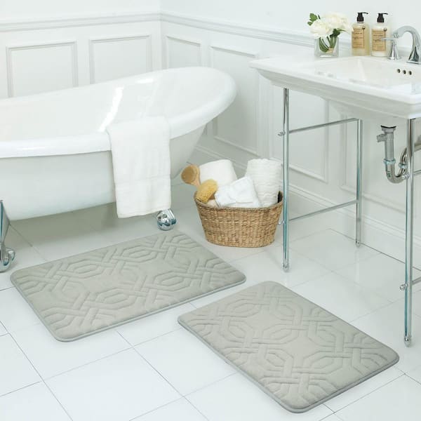 Just Home Just Home 2-Pack Embossed Memory Foam Bath Rug Sets