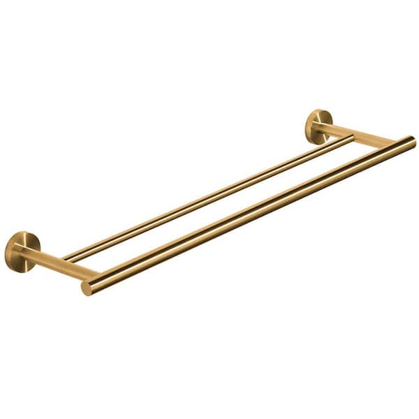 24 in. Wall Mounted Stainless Steel Towel Bar Hardware Accessory in Brushed Gold