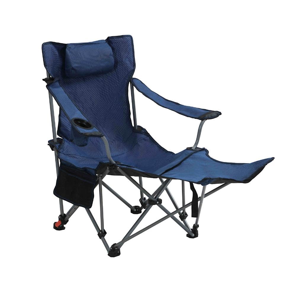 25. 3-Gear Adjustable Reclining Camping Chair with Pocket Cup Holder Bag Dark Blue price history on PriceWatchPro