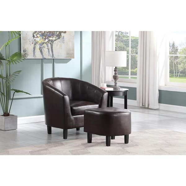 Tub chair with integrated footstool top