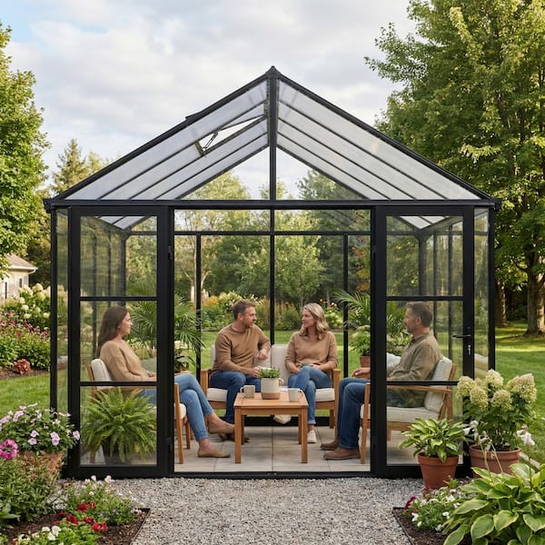 CANOPIA by PALRAM Aria 10 ft. x 10 ft. Black/Clear Garden Chalet