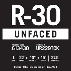R-30 EcoRoll UnFaced Fiberglass Insulation Roll 10 in. x 15 in. x 22 ft.