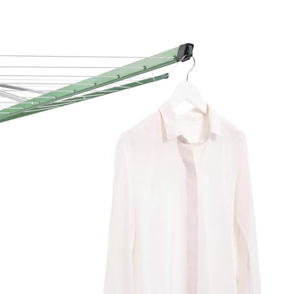 116 in. x 116 in. Outdoor Rotary Clothesline Lift-O-Matic with Ground Spike, Cover, and Clothespins with Bag - Fir Green