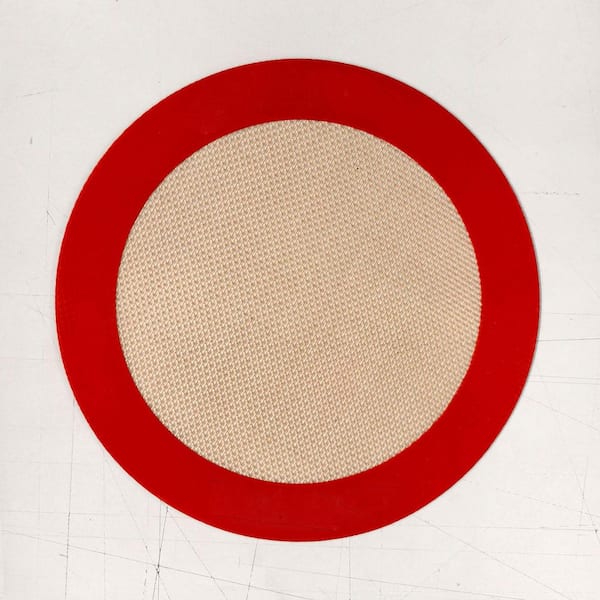 Round Silicone Baking Mat Set 8 in. Non Stick Food Grade Fiberglass Red Baking Sheet Pan Liner 4 Pack