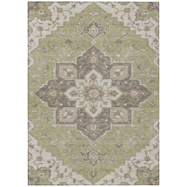 Chantille Machine Washable Indoor/Outdoor Abstract ACN2950 Sage 5 ft. x 7 ft. 6 in. Area Rug