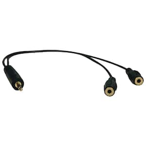 GE 6 ft. 3.5mm Male to Female, Dual Shielded Audio Auxiliary Extension Cable  in Black 33570 - The Home Depot