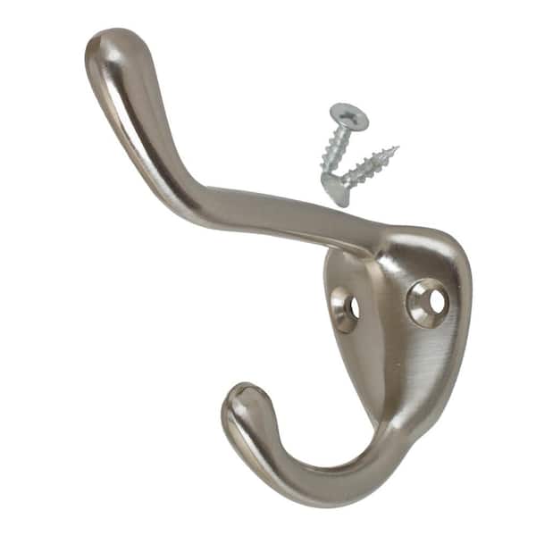 GlideRite 3 in. x 3 in. Satin Nickel Large Robe/Coat/Hat Hooks (10-Pack)  7014-SN-10 - The Home Depot