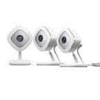 Indoor 1080p Wi-Fi Security Camera White/Black (3-Pack)